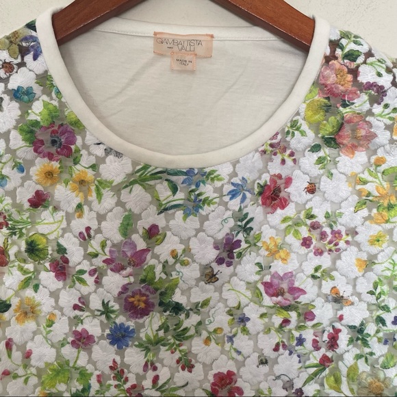 Giambattista Valli Womens Embroidered Embellished Sleeveless Top White Size M - Picture 3 of 8